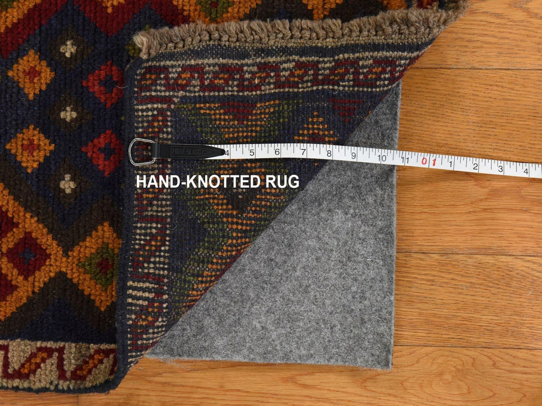 4'1" x 5'8" New Hand Knotted Blue Wool Rectangle Oriental Rug - MOA10278803