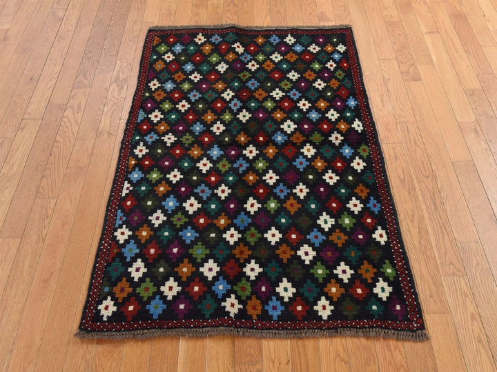 3'4" x 4'8" New Hand Knotted Blue Wool Rectangle Oriental Rug - MOA10278805