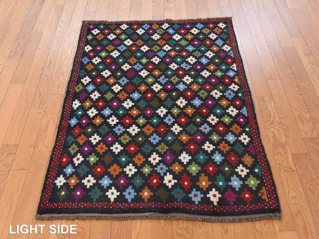 3'4" x 4'8" New Hand Knotted Blue Wool Rectangle Oriental Rug - MOA10278805
