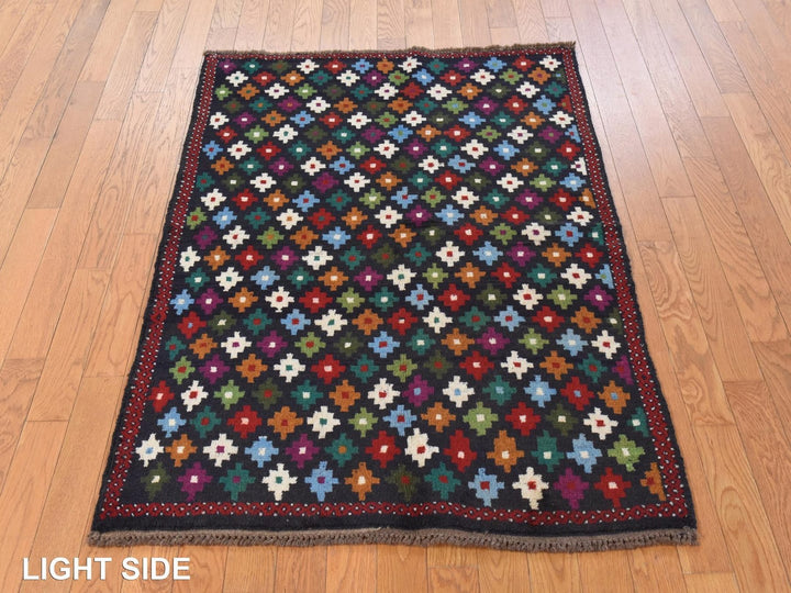 3'4" x 4'8" New Hand Knotted Blue Wool Rectangle Oriental Rug - MOA10278805