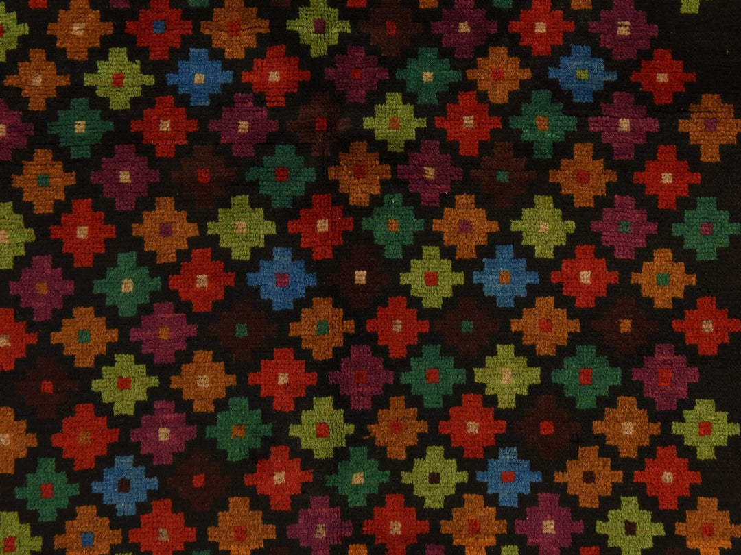3'5" x 5'0" New Hand Knotted Black Wool Rectangle Oriental Rug - MOA10278806