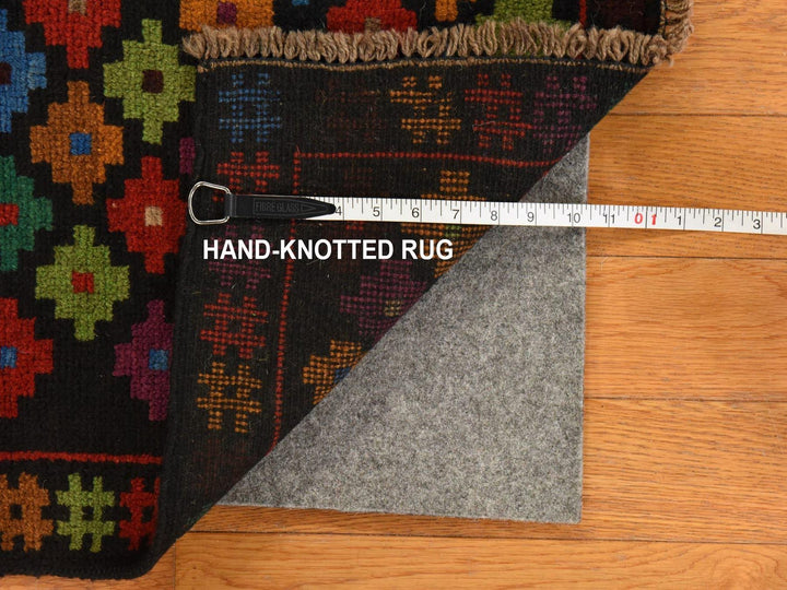 3'5" x 5'0" New Hand Knotted Black Wool Rectangle Oriental Rug - MOA10278806