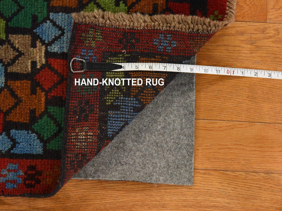 3'5" x 4'8" New Hand Knotted Black Wool Rectangle Oriental Rug - MOA10278807
