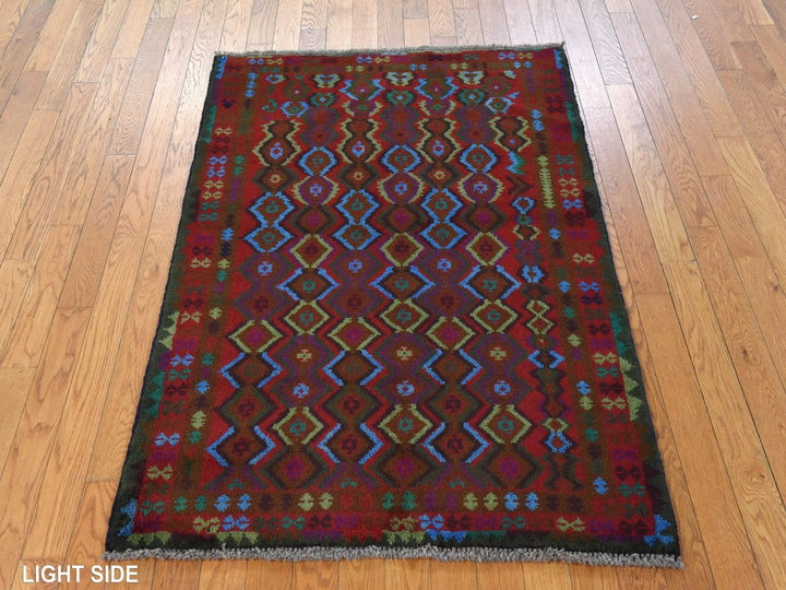 3'5" x 4'8" New Hand Knotted Red Wool Rectangle Oriental Rug - MOA10278808