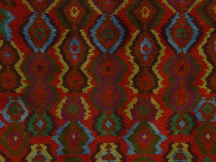 3'5" x 4'8" New Hand Knotted Red Wool Rectangle Oriental Rug - MOA10278808