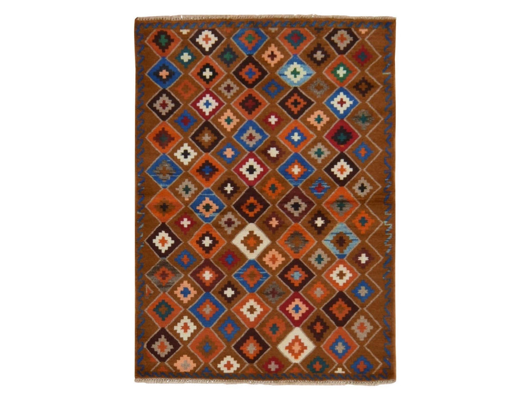 3'5" x 4'10" New Hand Knotted Brown Wool Rectangle Oriental Rug - MOA10278809