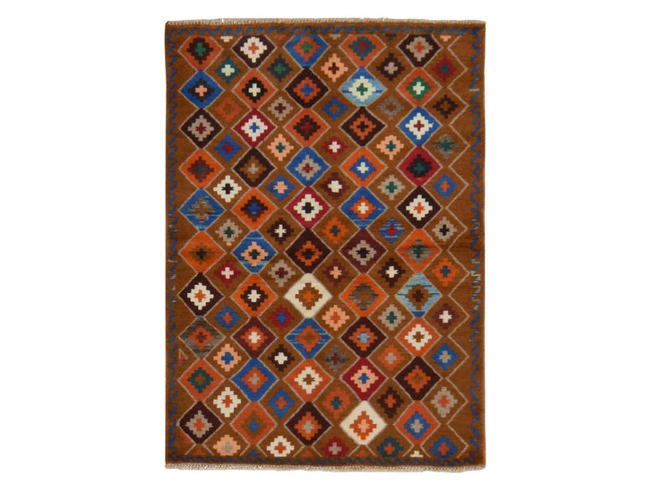3'5" x 4'10" New Hand Knotted Brown Wool Rectangle Oriental Rug - MOA10278809