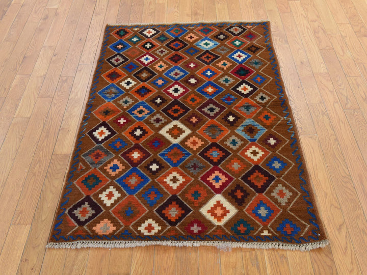 3'5" x 4'10" New Hand Knotted Brown Wool Rectangle Oriental Rug - MOA10278809