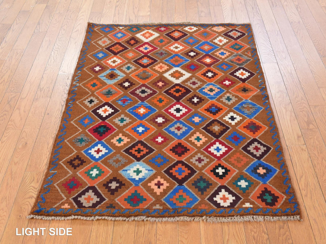 3'5" x 4'10" New Hand Knotted Brown Wool Rectangle Oriental Rug - MOA10278809