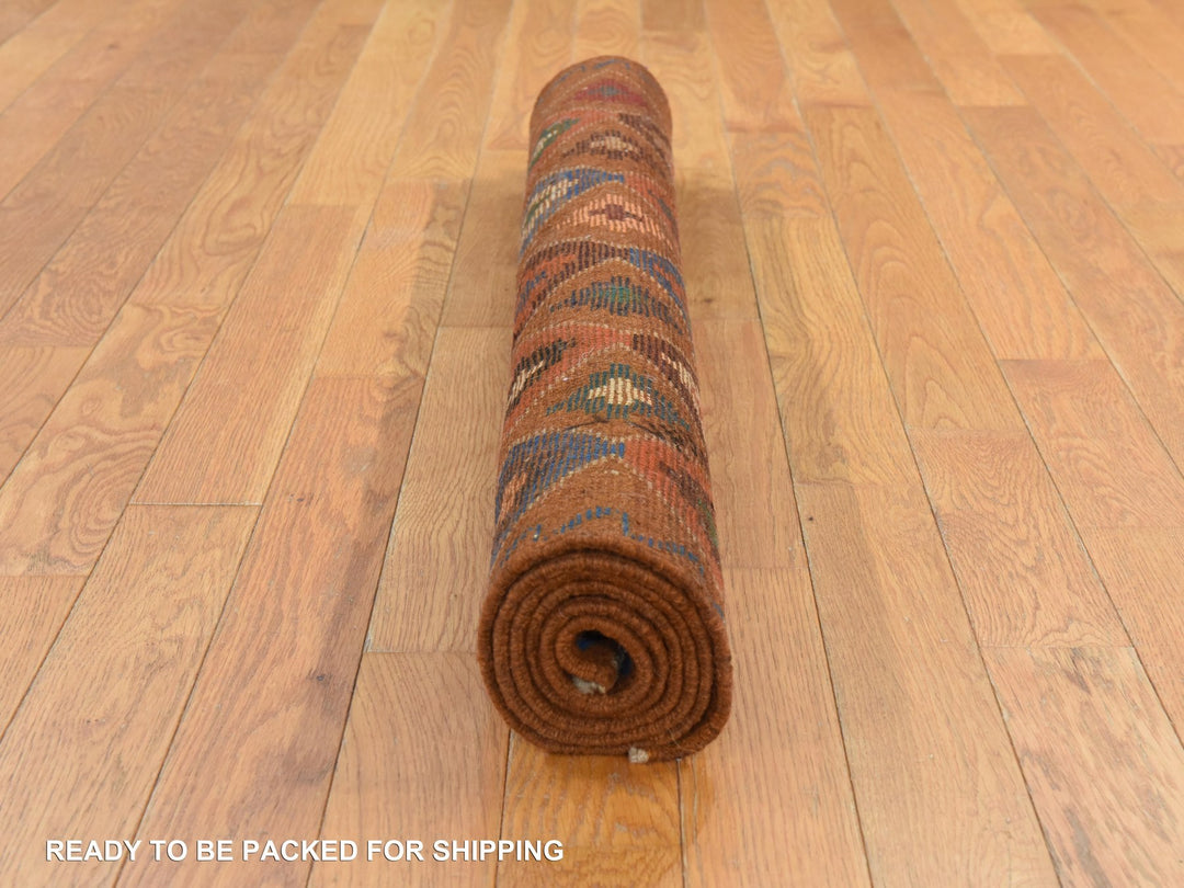 3'5" x 4'10" New Hand Knotted Brown Wool Rectangle Oriental Rug - MOA10278809