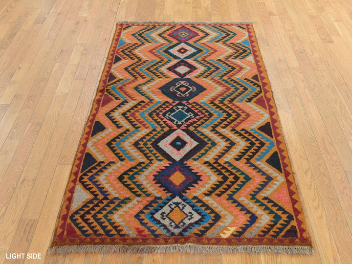3'9" x 6'3" New Hand Knotted Brown Wool Rectangle Oriental Rug - MOA10278810