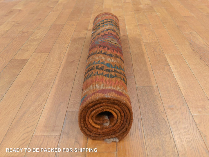 3'9" x 6'3" New Hand Knotted Brown Wool Rectangle Oriental Rug - MOA10278810