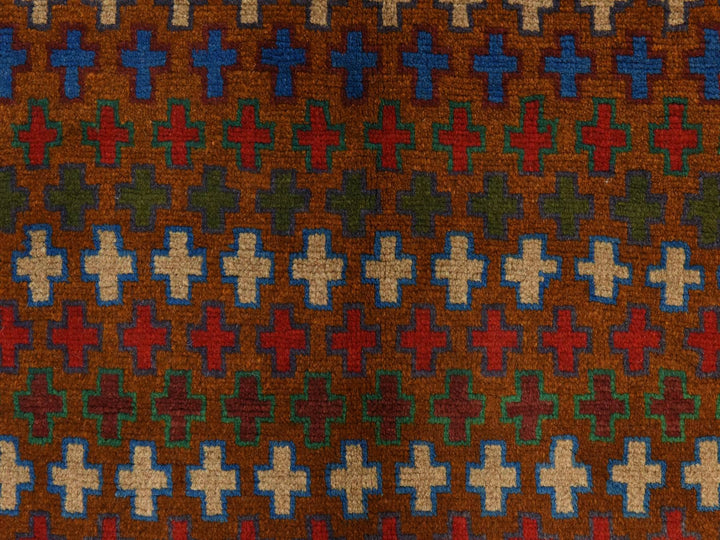 3'3" x 4'7" New Hand Knotted Brown Wool Rectangle Oriental Rug - MOA10278811