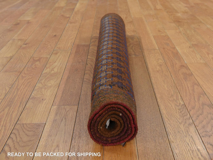3'3" x 4'7" New Hand Knotted Brown Wool Rectangle Oriental Rug - MOA10278811