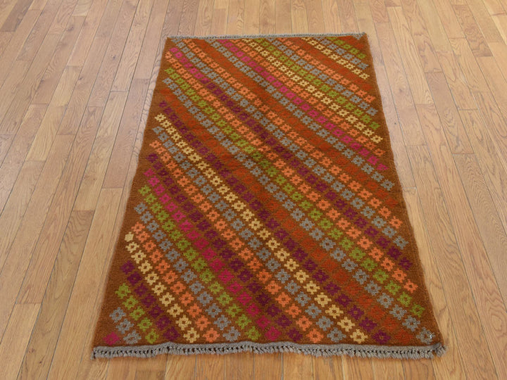 3'3" x 4'10" New Hand Knotted Brown Wool Rectangle Oriental Rug - MOA10278812