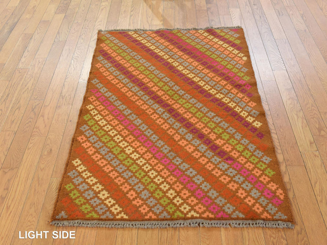 3'3" x 4'10" New Hand Knotted Brown Wool Rectangle Oriental Rug - MOA10278812