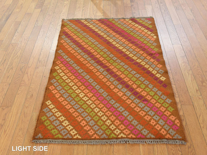 3'3" x 4'10" New Hand Knotted Brown Wool Rectangle Oriental Rug - MOA10278812