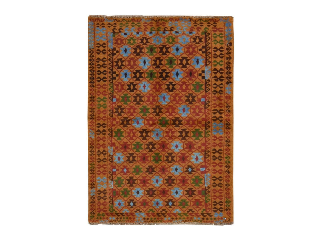3'5" x 4'10" New Hand Knotted Brown Wool Rectangle Oriental Rug - MOA10278813