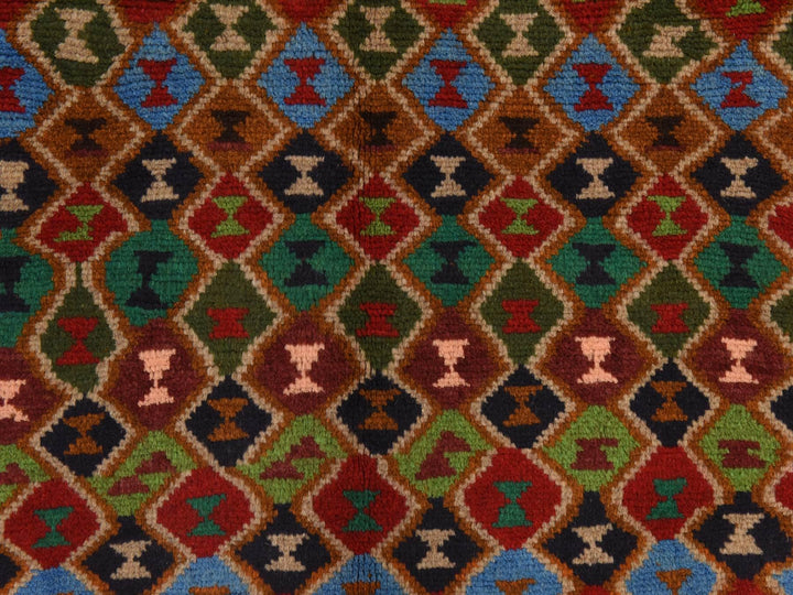 3'3" x 5'0" New Hand Knotted Red Wool Rectangle Oriental Rug - MOA10278814