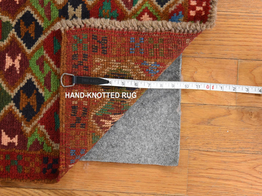 3'3" x 5'0" New Hand Knotted Red Wool Rectangle Oriental Rug - MOA10278814