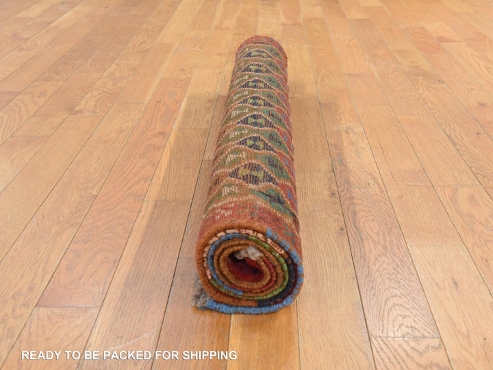 3'3" x 5'0" New Hand Knotted Red Wool Rectangle Oriental Rug - MOA10278814