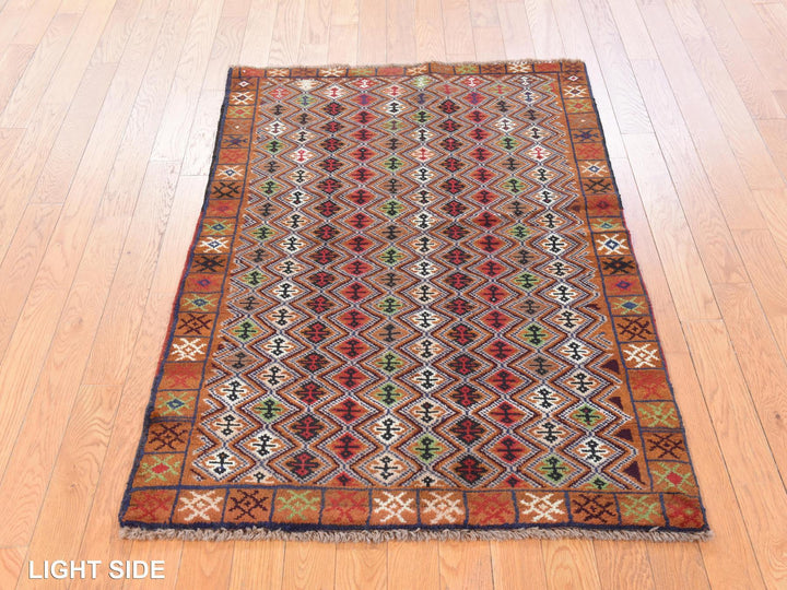 3'1" x 4'8" New Hand Knotted Brown Wool Rectangle Oriental Rug - MOA10278815