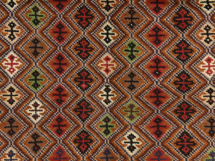 3'1" x 4'8" New Hand Knotted Brown Wool Rectangle Oriental Rug - MOA10278815