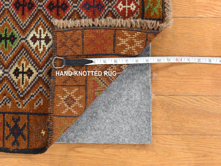 3'1" x 4'8" New Hand Knotted Brown Wool Rectangle Oriental Rug - MOA10278815