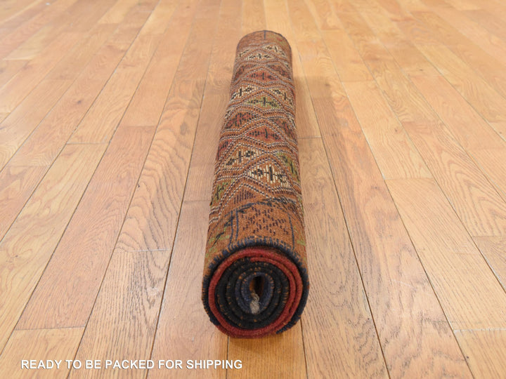 3'1" x 4'8" New Hand Knotted Brown Wool Rectangle Oriental Rug - MOA10278815