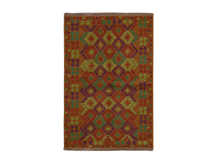 3'1" x 4'9" New Hand Knotted Brown Wool Rectangle Oriental Rug - MOA10278816