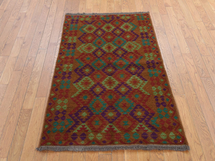 3'1" x 4'9" New Hand Knotted Brown Wool Rectangle Oriental Rug - MOA10278816