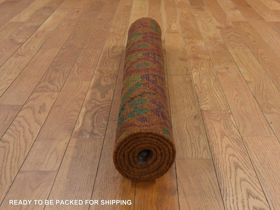 3'1" x 4'9" New Hand Knotted Brown Wool Rectangle Oriental Rug - MOA10278816