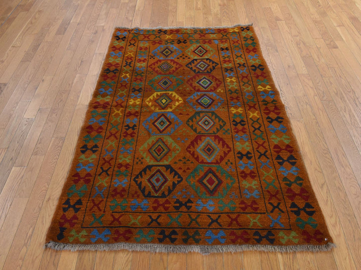 4'3" x 6'0" New Hand Knotted Brown Wool Rectangle Oriental Rug - MOA10278817