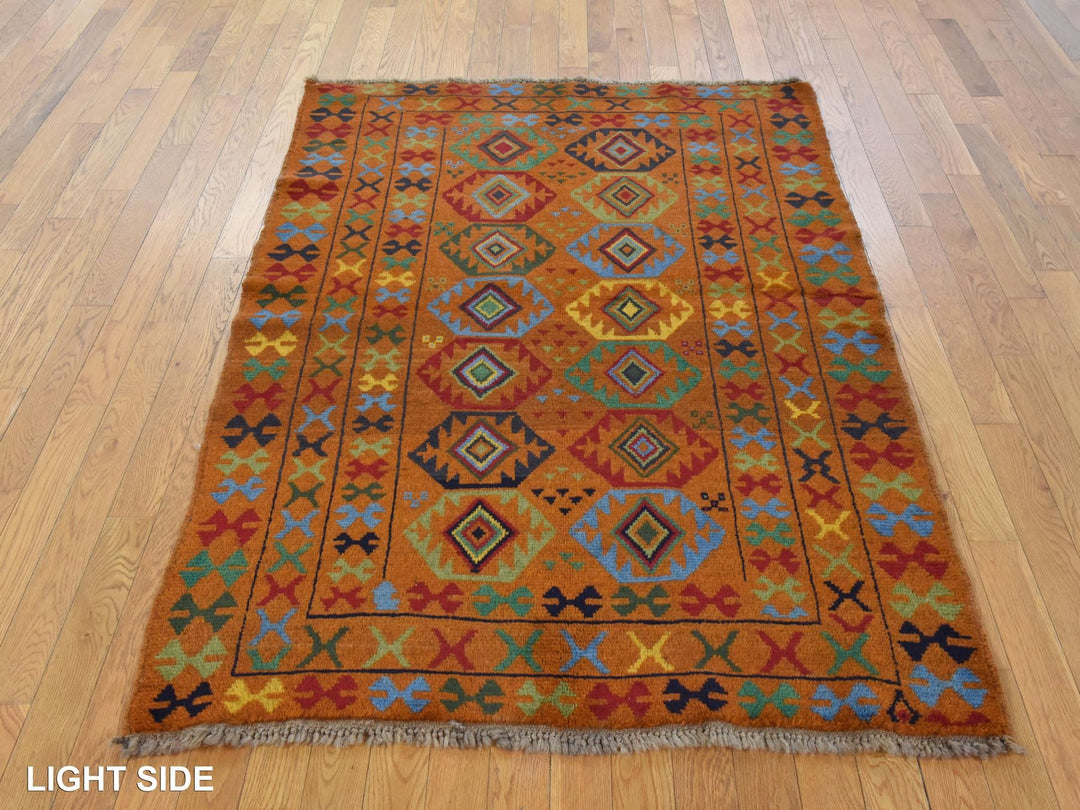 4'3" x 6'0" New Hand Knotted Brown Wool Rectangle Oriental Rug - MOA10278817