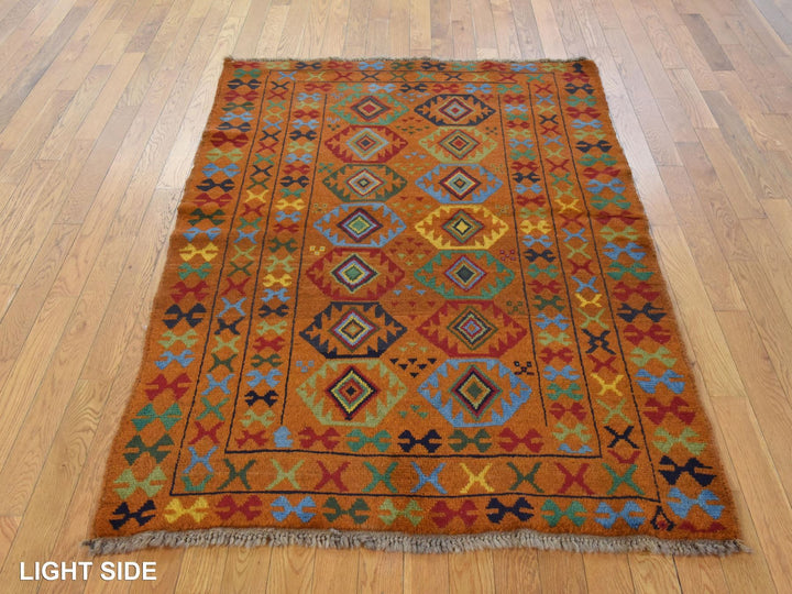 4'3" x 6'0" New Hand Knotted Brown Wool Rectangle Oriental Rug - MOA10278817