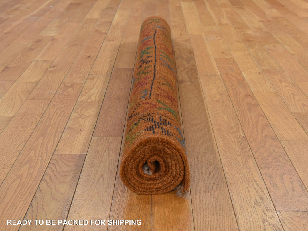 4'3" x 6'0" New Hand Knotted Brown Wool Rectangle Oriental Rug - MOA10278817