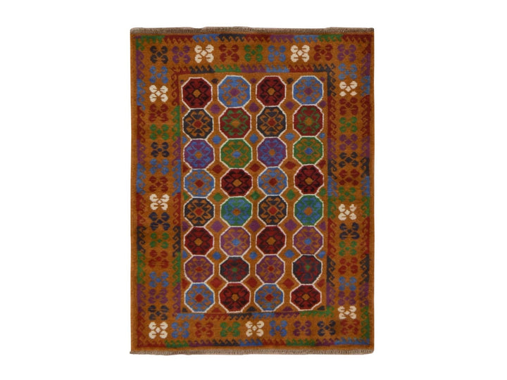 3'6" x 4'9" New Hand Knotted Brown Wool Rectangle Oriental Rug - MOA10278818