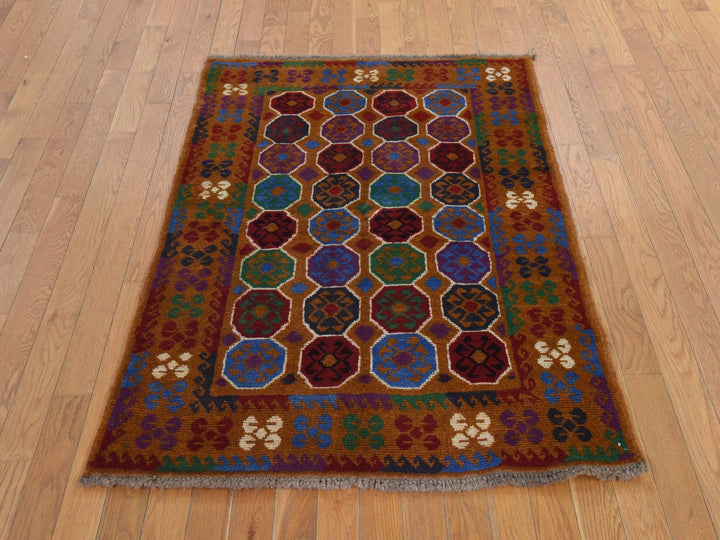 3'6" x 4'9" New Hand Knotted Brown Wool Rectangle Oriental Rug - MOA10278818
