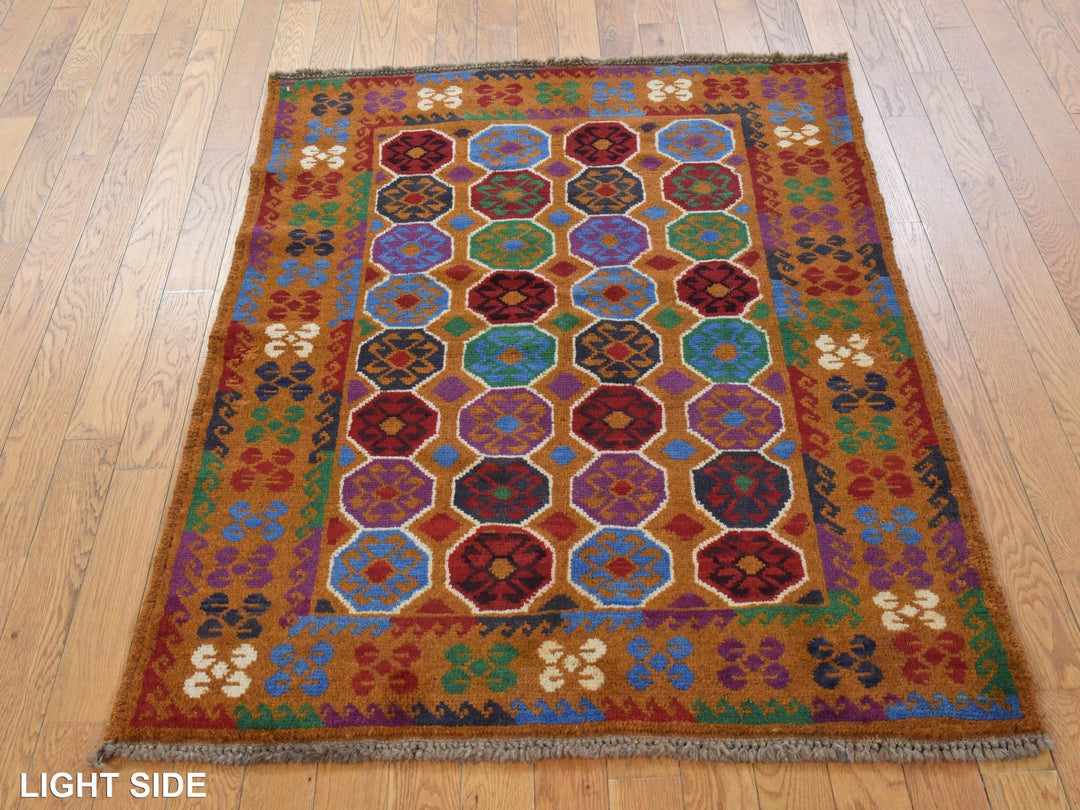 3'6" x 4'9" New Hand Knotted Brown Wool Rectangle Oriental Rug - MOA10278818
