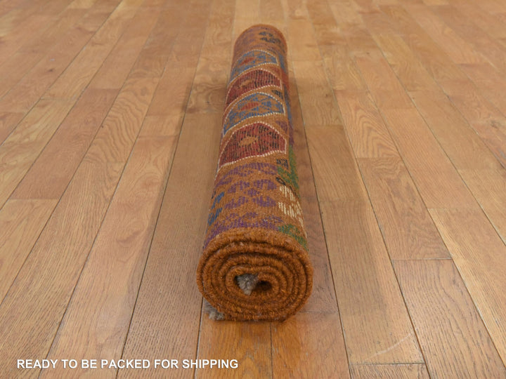 3'6" x 4'9" New Hand Knotted Brown Wool Rectangle Oriental Rug - MOA10278818