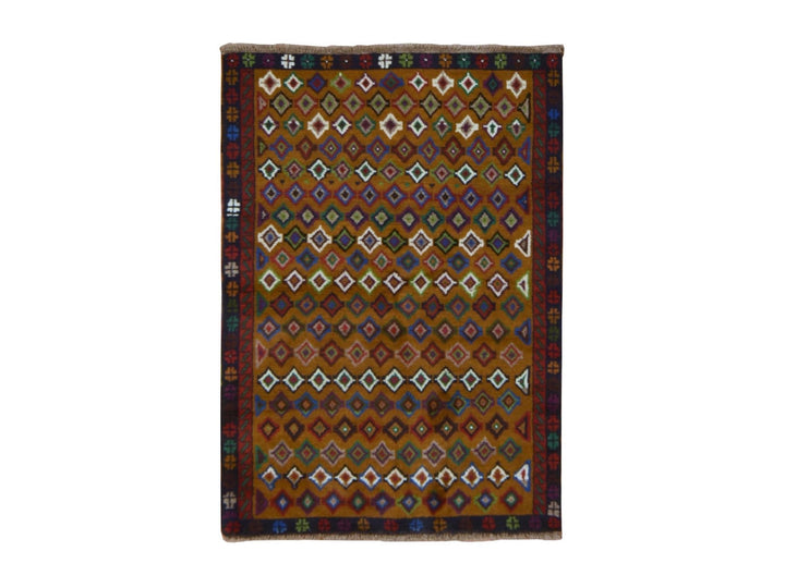 3'3" x 4'8" New Hand Knotted Brown Wool Rectangle Oriental Rug - MOA10278819