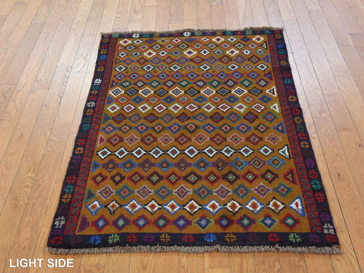 3'3" x 4'8" New Hand Knotted Brown Wool Rectangle Oriental Rug - MOA10278819