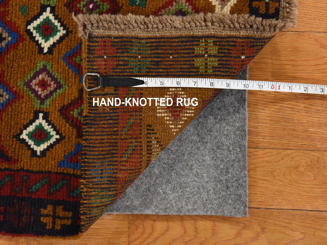 3'3" x 4'8" New Hand Knotted Brown Wool Rectangle Oriental Rug - MOA10278819