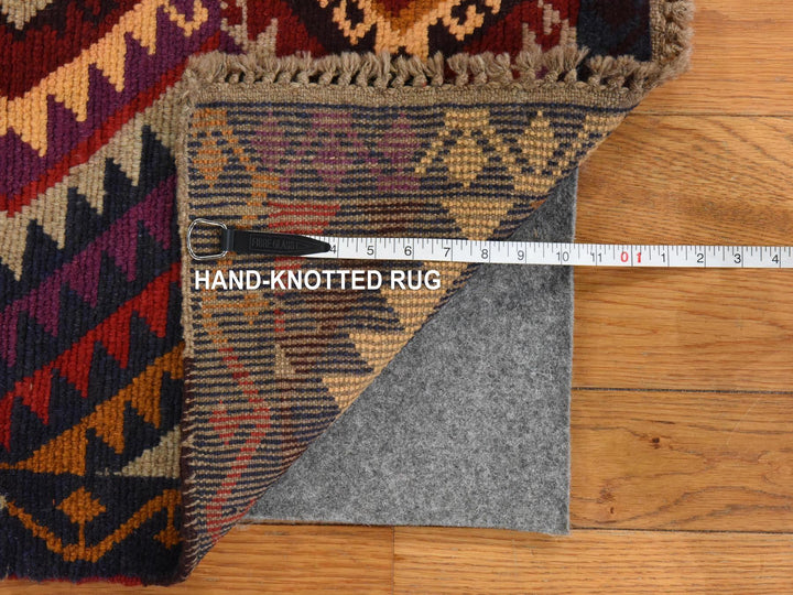 3'8" x 5'7" New Hand Knotted Blue Wool Rectangle Oriental Rug - MOA10278820