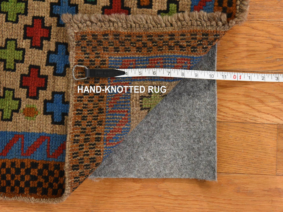 3'4" x 4'9" New Hand Knotted Beige Wool Rectangle Oriental Rug - MOA10278821
