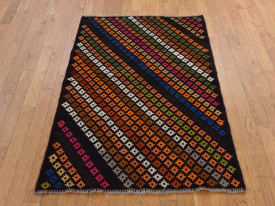 3'5" x 4'10" New Hand Knotted Brown Wool Rectangle Oriental Rug - MOA10278822