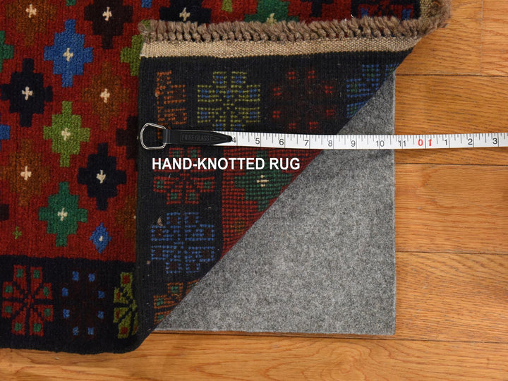 3'3" x 4'9" New Hand Knotted Red Wool Rectangle Oriental Rug - MOA10278823