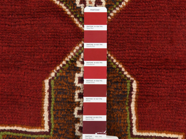 3'7" x 4'10" New Hand Knotted Red Wool Rectangle Oriental Rug - MOA10278825