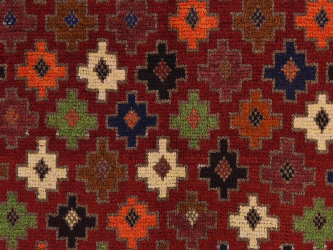 3'1" x 4'10" New Hand Knotted Red Wool Rectangle Oriental Rug - MOA10278826