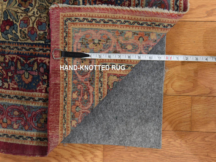 14'0" x 17'5" Vintage Hand Knotted Beige Wool Rectangle Oriental Rug - MOA10278827